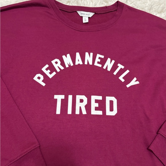 Nine West Crewneck Long Sleeve Tired Long Sleeve burgundy Crewneck - Picture 2 of 4